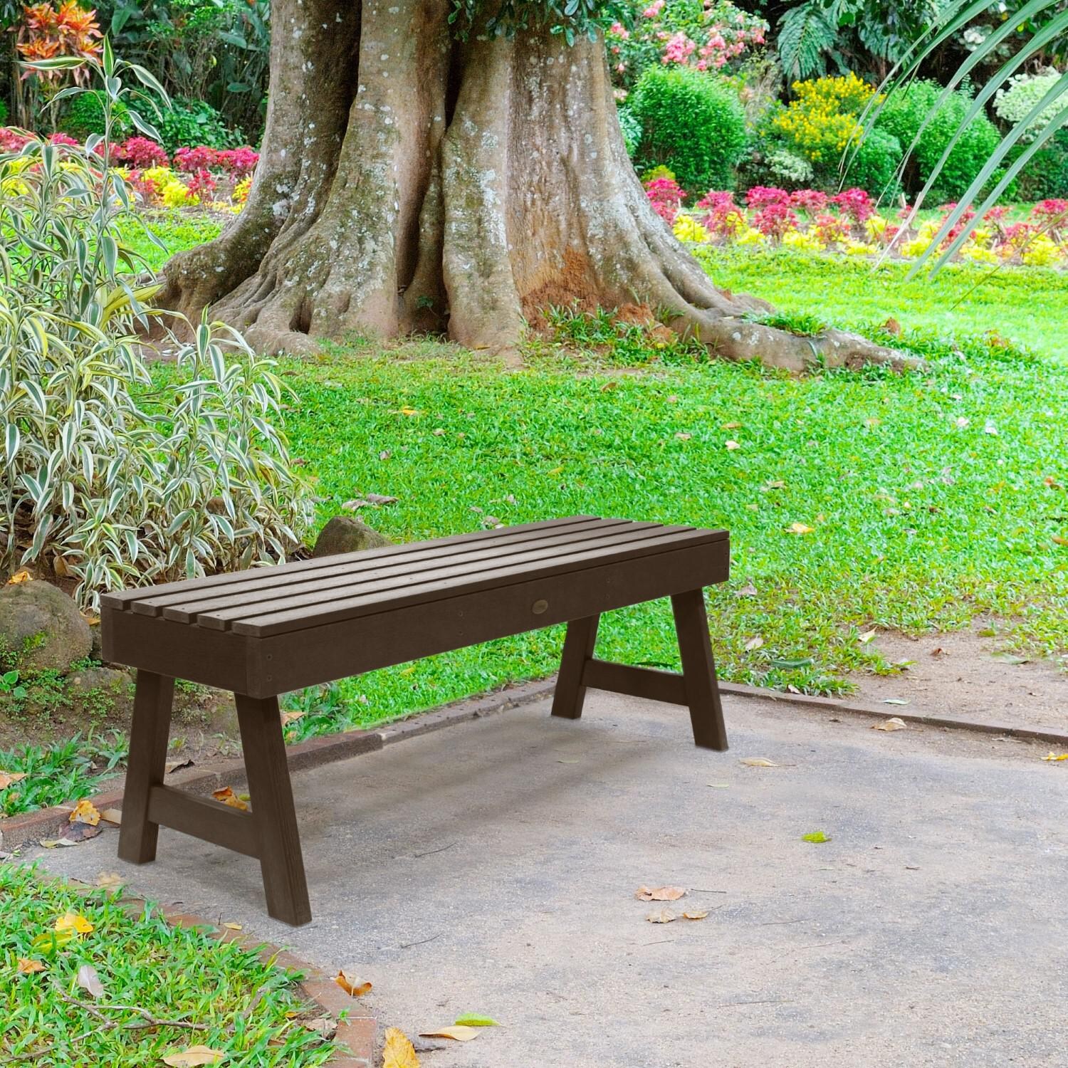 Elm Pointe 4 Ft Recycled Plastic Picnic Bench in Weathered Acorn by Lakeview Outdoor Designs