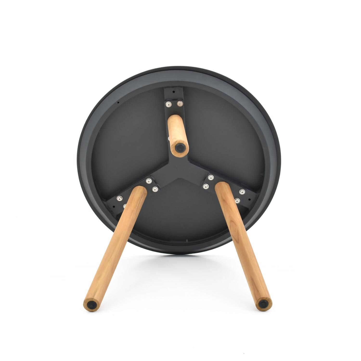 Dekka 5 Pc Seating Set W/ Grey Cushions in Wood By Lakeview Outdoor Designs - End Table Bottom - White Background thumbnail