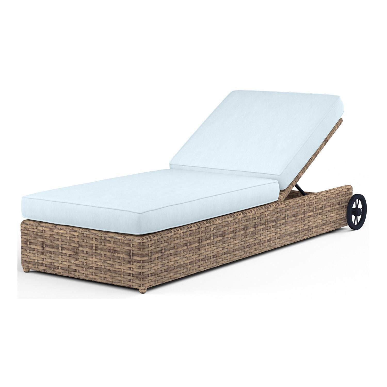 Havana Wicker Chaise Lounge in Tobacco/Canvas Skyline by Sunset West