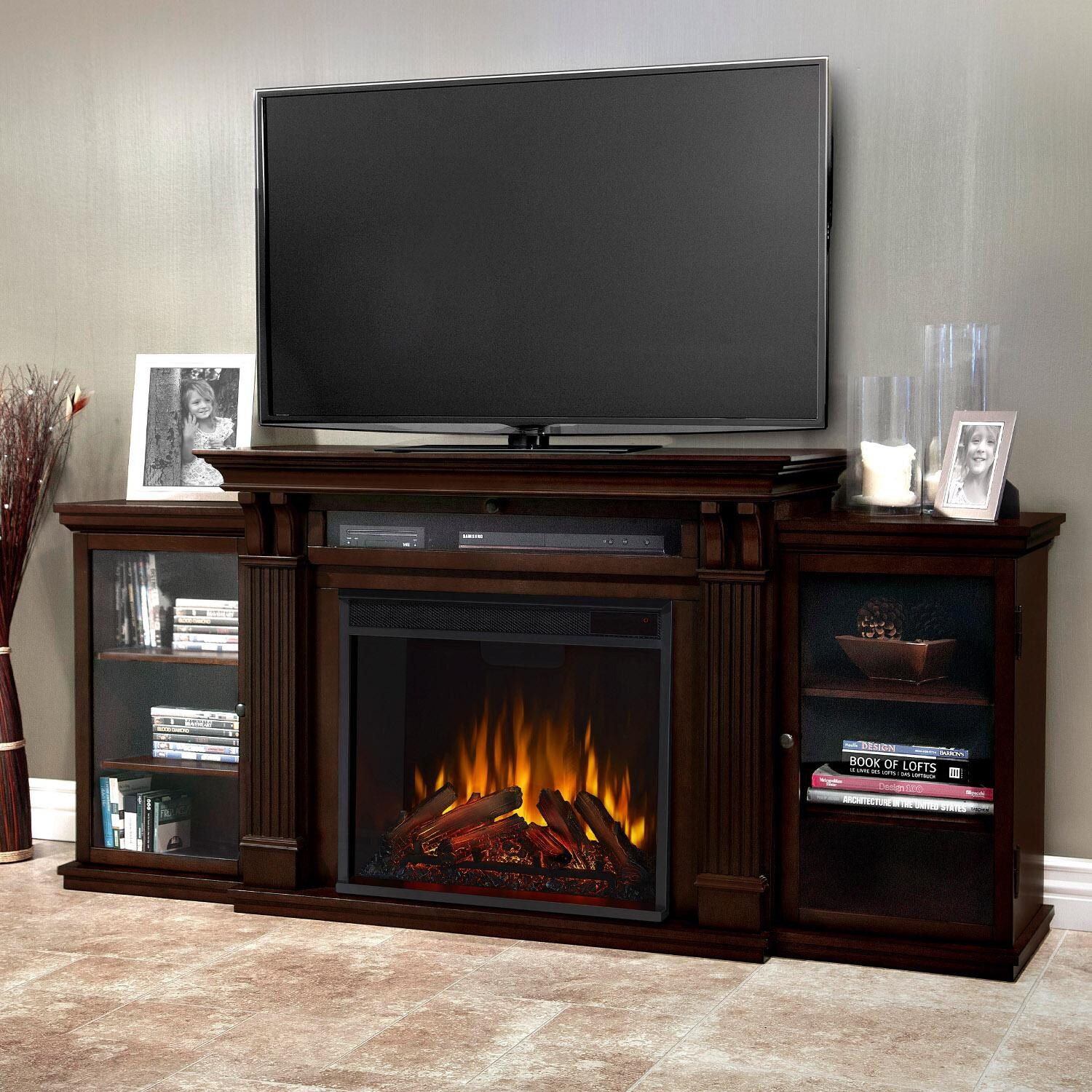 Real Flame 7720E-DW Calie 67-Inch Electric Fireplace Entertainment Center - Dark Walnut