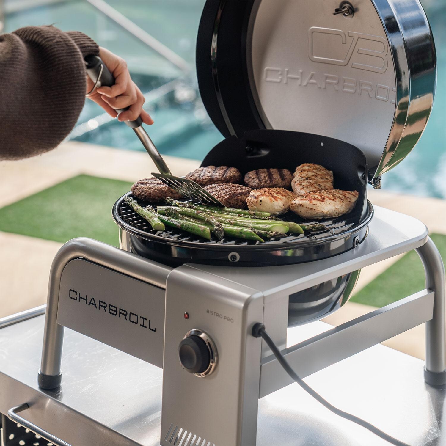Charbroil 25302149 Bistro Pro 180 Electric Grill - Tabletop Black - Grilling Food - Lifestyle thumbnail