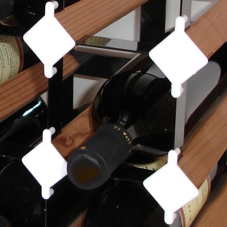 Vinotemp VT-WINECLIPS Wine Rack Labeling Clips In Use