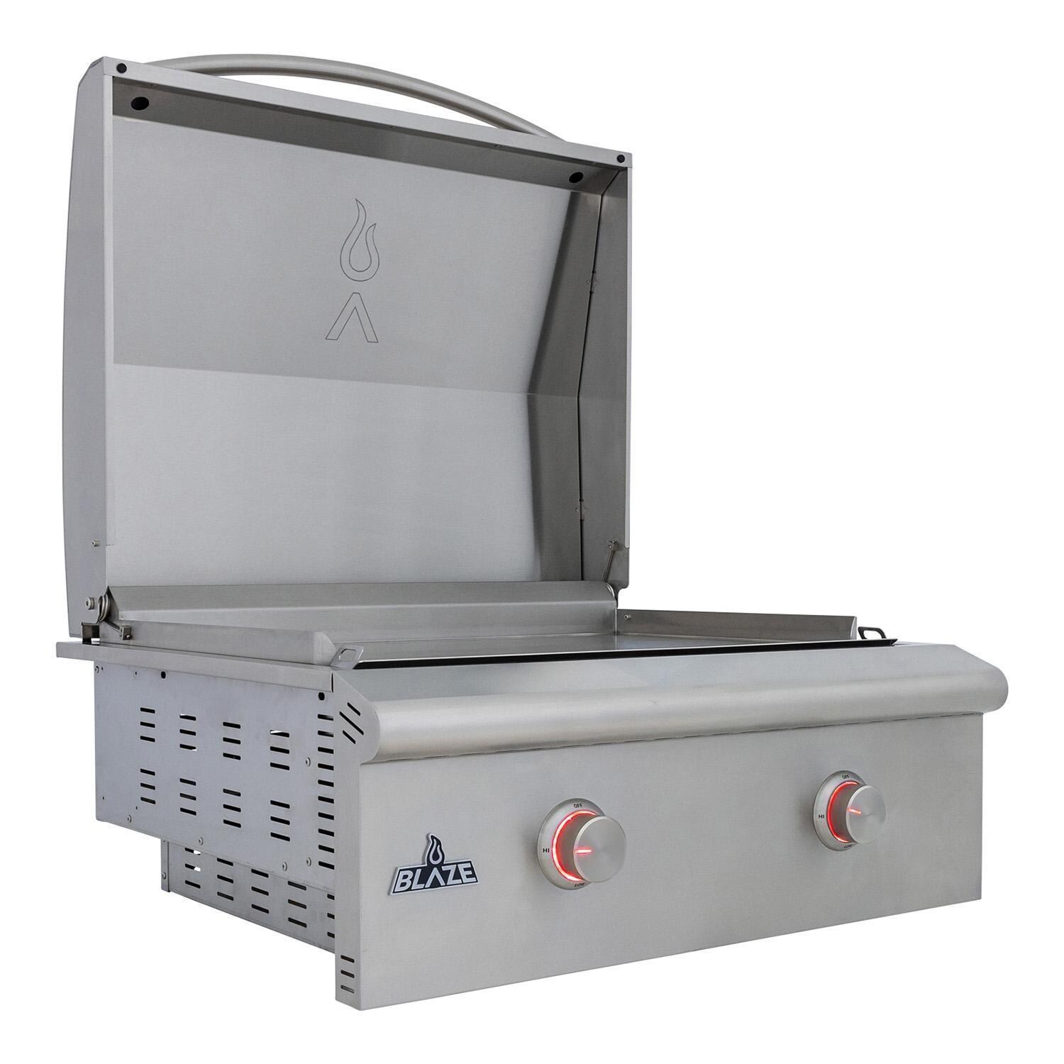 Blaze BLZ-GRIDDLE-LTE3-LP Propane Griddle - Lid Open - White Background thumbnail