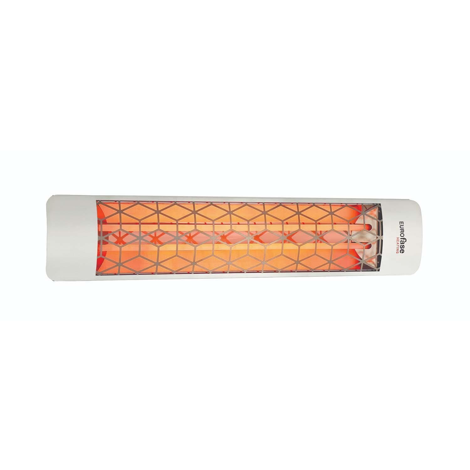 Eurofase EF40208S6 Stella Series 39-Inch 4000 Watt Dual Element 208V Electric Infrared Patio Heater - Stainless Steel - On - White Background thumbnail