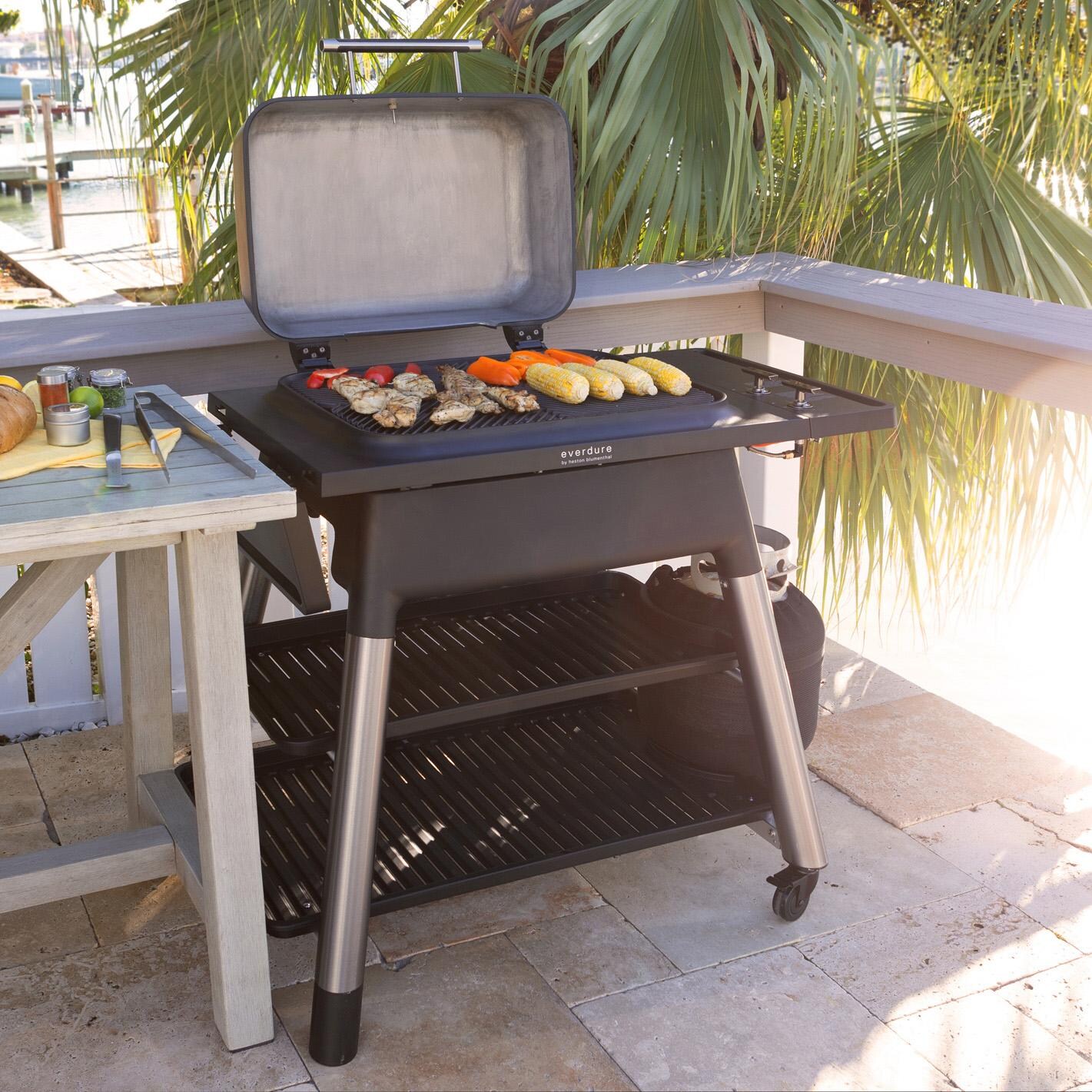 Everdure HBG2BUS Everdure FORCE 48-in 2 Burner Propane Grill w/ Stand - Black - HBG2BUS - Cooking 2 - Lifestyle thumbnail