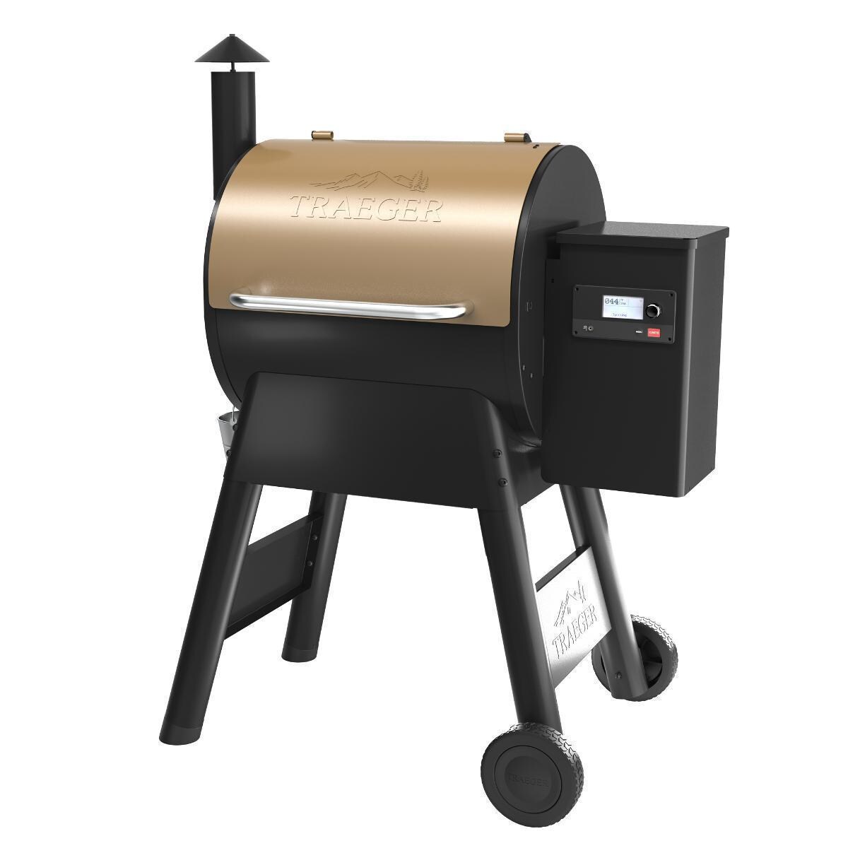 Traeger TFB57GLE Pro 575 Bronze Wood Pellet Grill - Angled View - WhiteBackground thumbnail