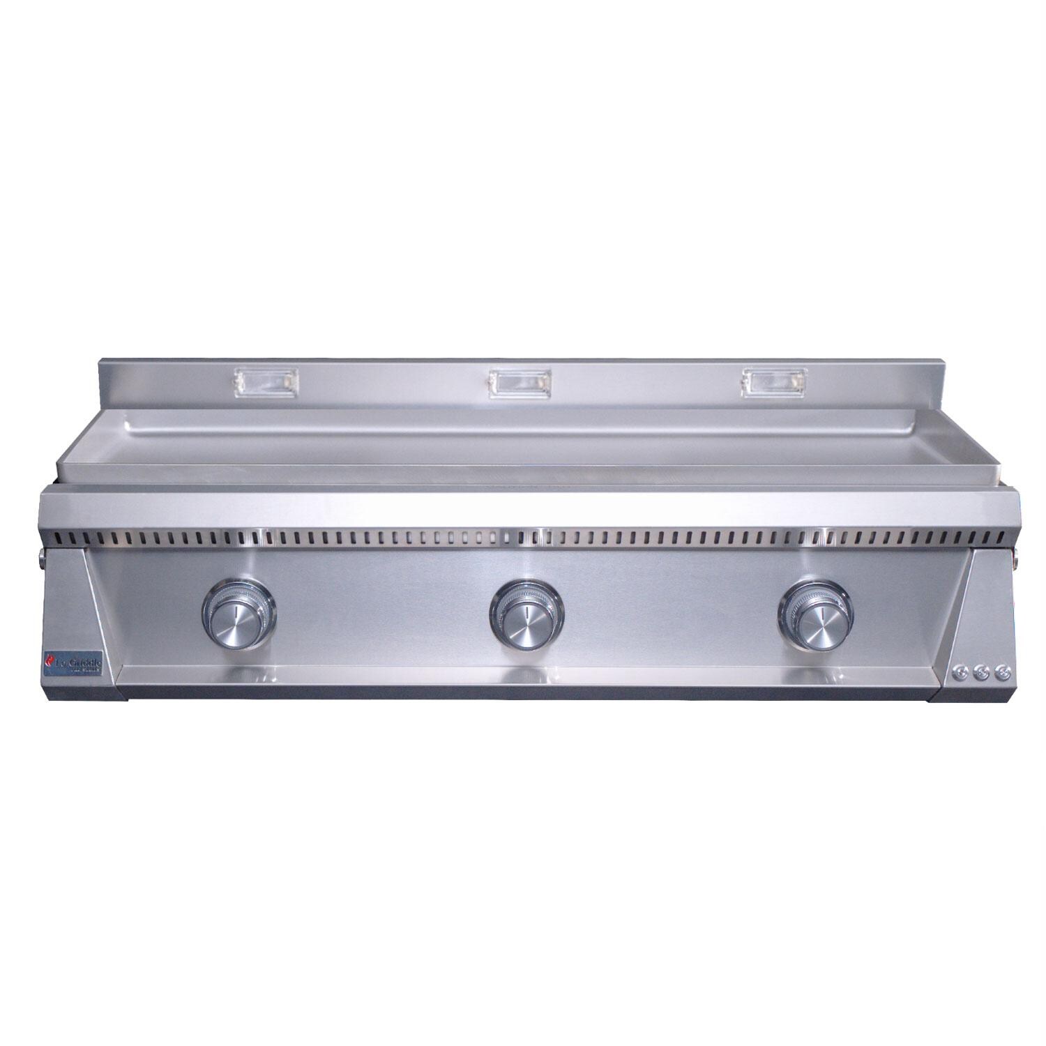 Le Griddle OML105P6 Pro Series 105 3 Burner Built-In Natural Gas Flat Top Grill w/ 6mm Plate - Off - White Background thumbnail