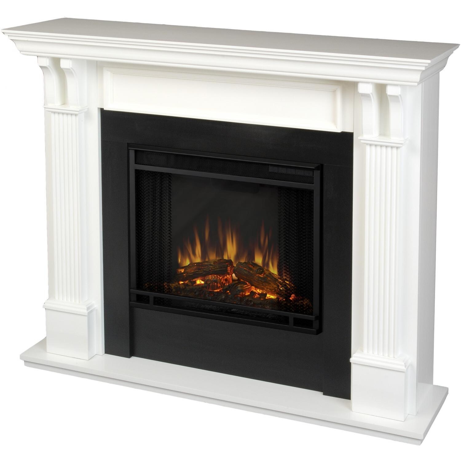 Real Flame 7100e W Ashley 48 Inch Electric Fireplace With Mantel White