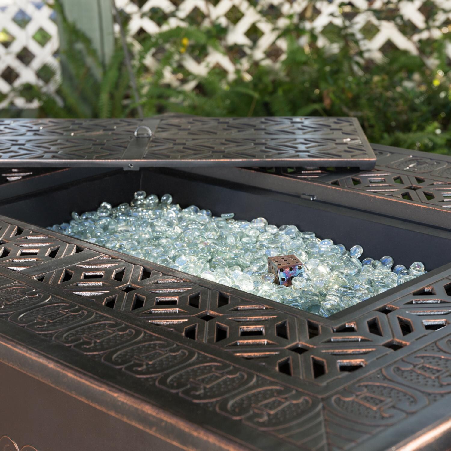 Ultimate Patio SC62743 Cabin Parc 48-Inch Rectangular Aluminum Propane Fire Pit Table - Burner thumbnail