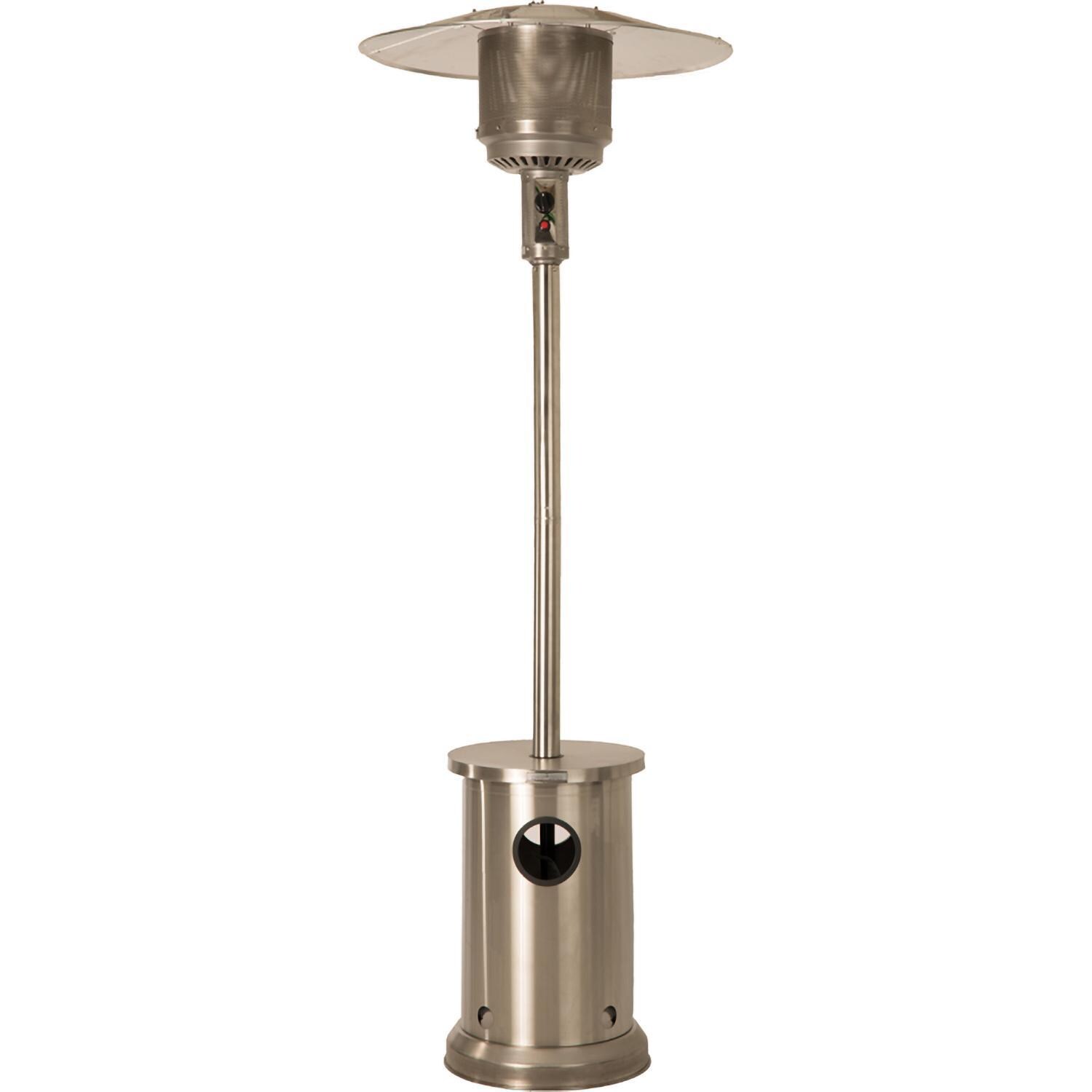 Ultimate Patio SC65044 48,000 BTU Propane Outdoor Patio Heater w/ Table - Stainless Steel - Heater - White Background thumbnail