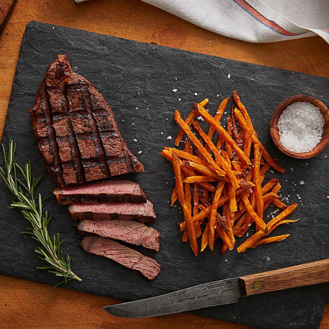 Rastellis - RS40 - USDA Organic Grass-Fed Steaks & Burgers Plan - USDA Organic Grass-Fed NY Strip - Cooked thumbnail