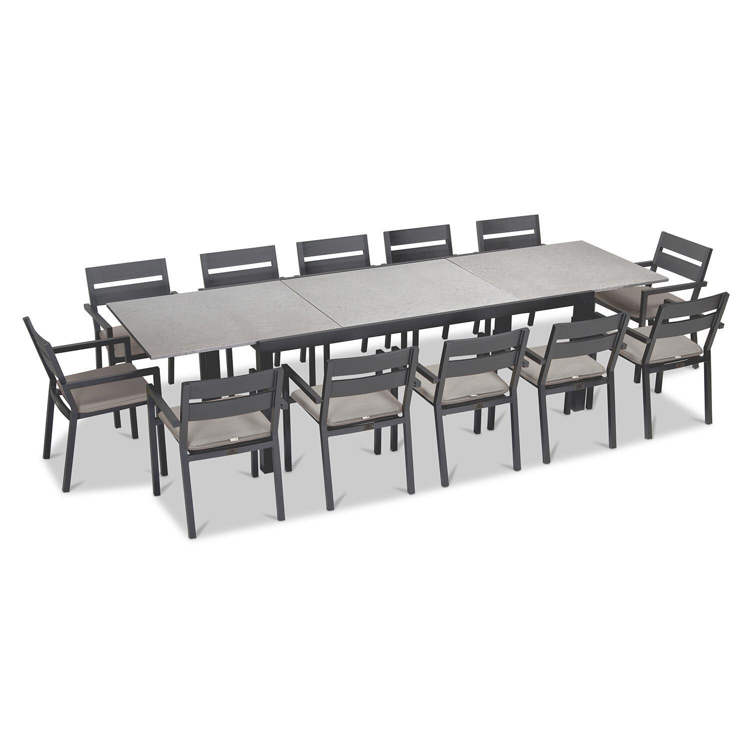 Calm Bay 13 Pc Extendable Dining Set in Slate/Cast Silver by Lakeview - White Background thumbnail