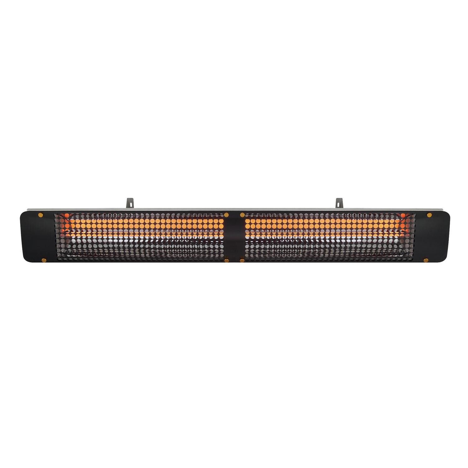 Eurofase EF30208B7 Admiral Series 61 Inch 3000 Watt Single Element Marine Grade 208V Electric Patio Heater in Black - Tilted Down - Front View - White Background thumbnail