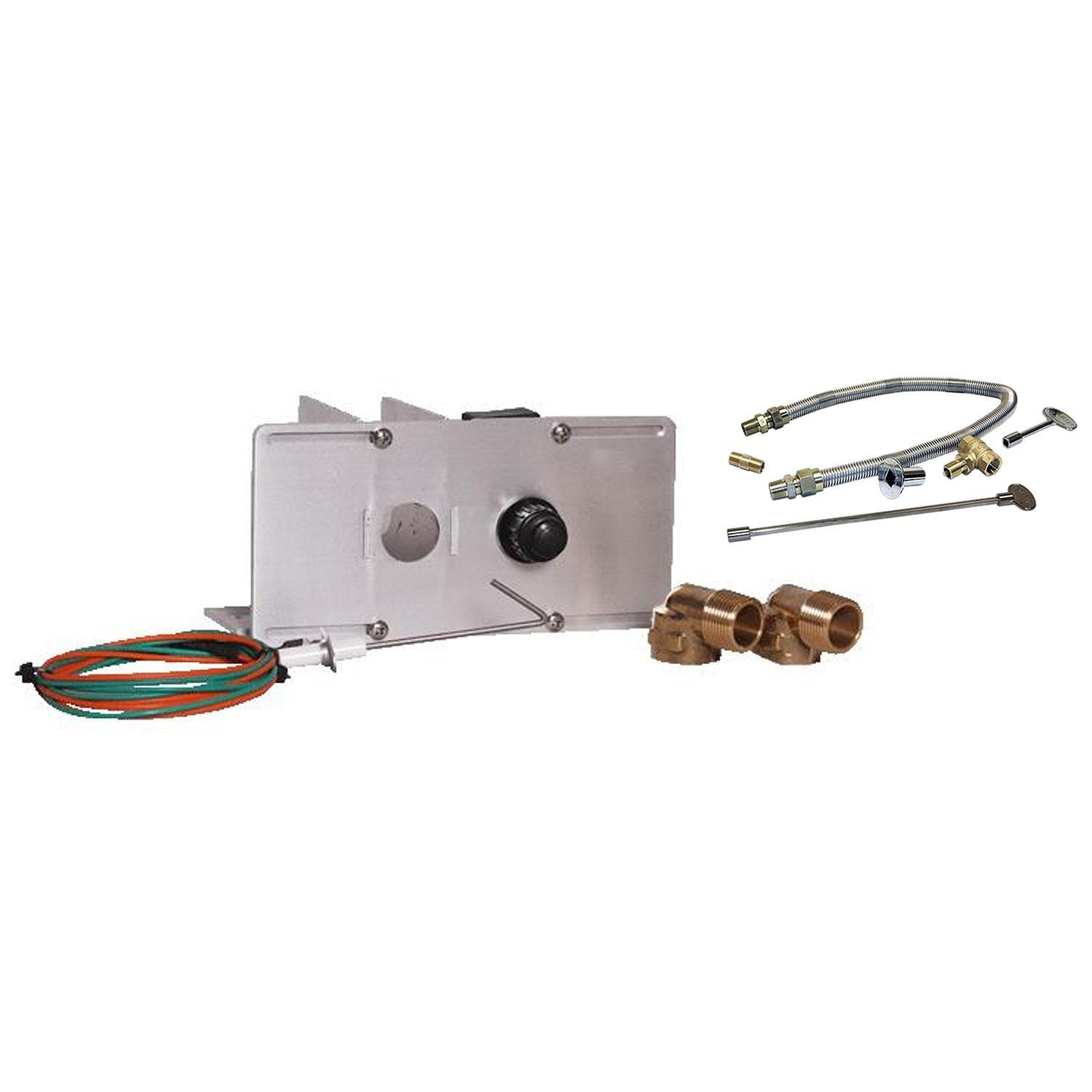 Warming Trends Push Button Spark Ignition Kit with Mounting Bracket & 3/4-in Double Flex Line Kit