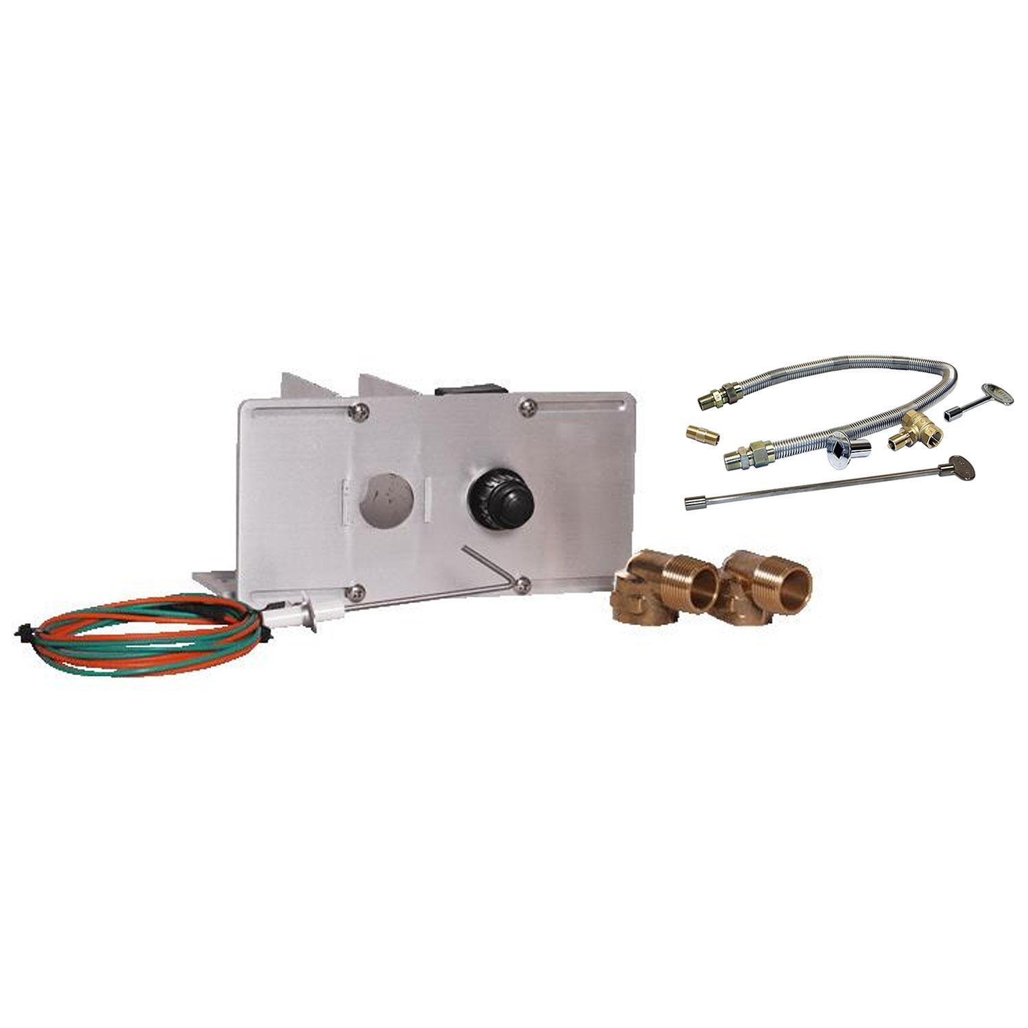 Warming Trends Push Button Spark Ignition Kit with Mounting Bracket & 3/4-in Double Flex Line Kit