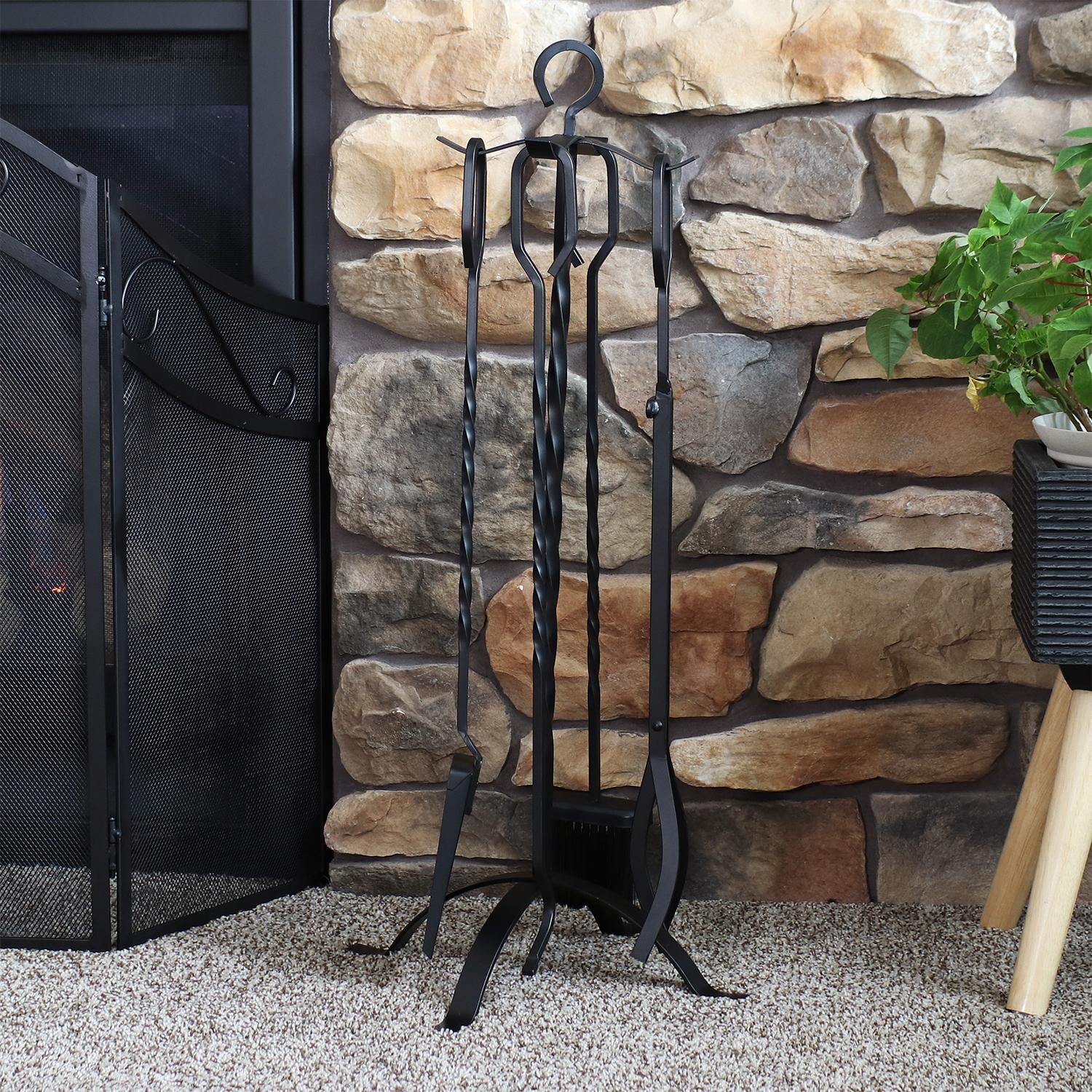 Ultimate Patio 5-Piece Steel Fireplace Tool Set w/ Stand - By the Fireplace thumbnail