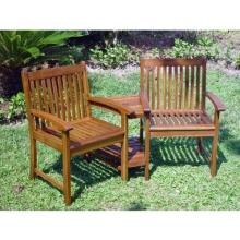 International Caravan Rivera 2-Person Wood Patio Conversation Set - Natural image