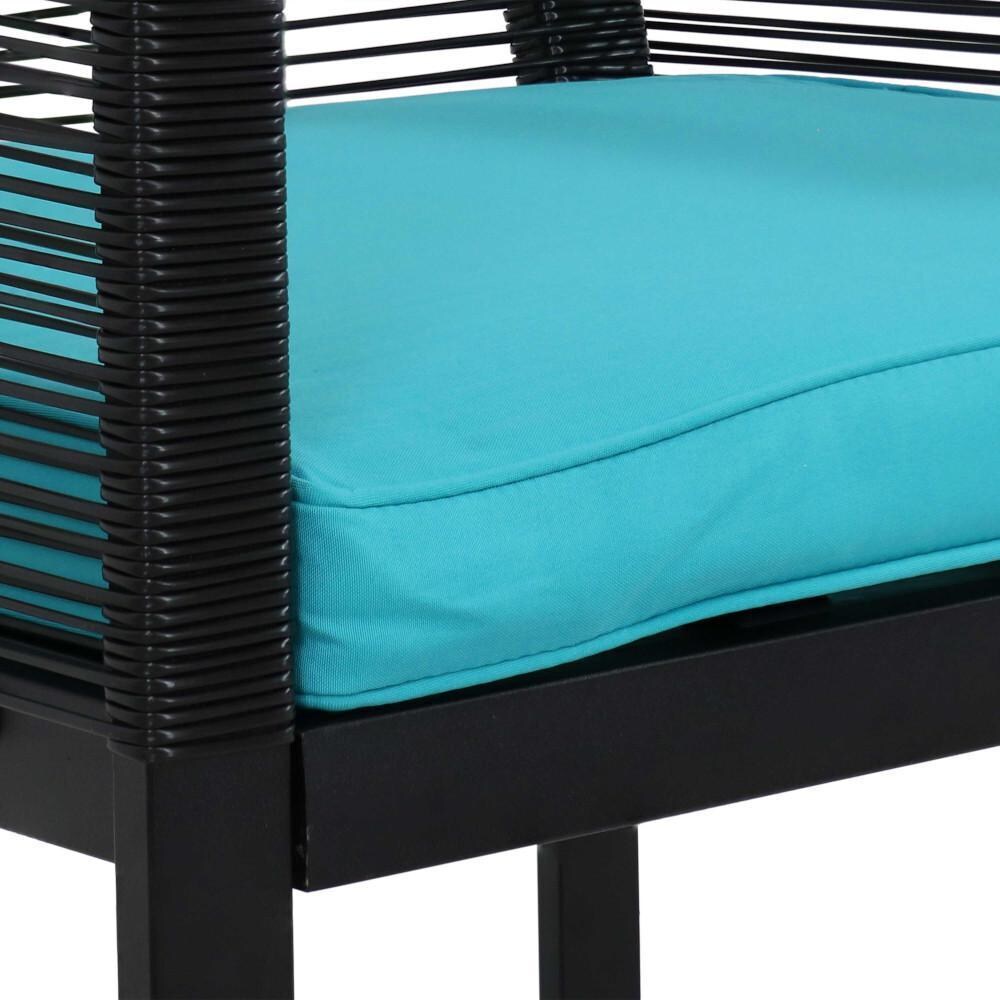 Ultimate Patio 4-Piece Black Resin Rattan Outdoor Patio Furniture Set - Chair - Detail thumbnail