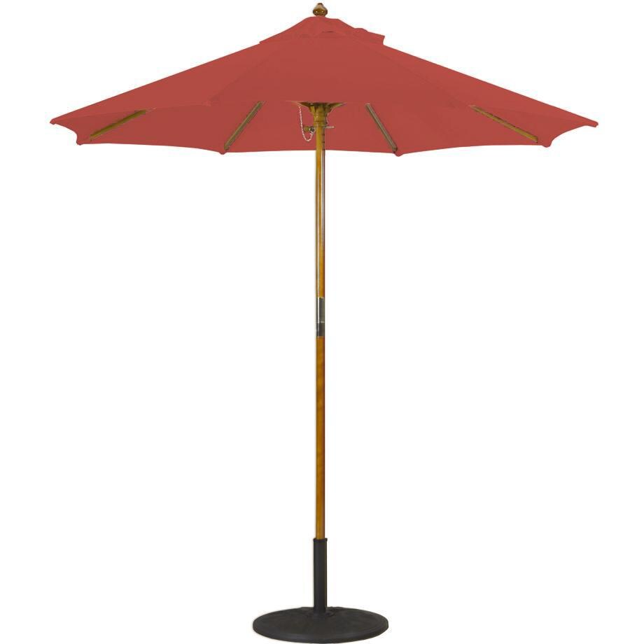 Galtech 7.5 Ft. Octagonal Wood Patio Umbrella W/ Manual Lift - Light Wood Frame W/ Henna Sunbrella Fabric (Umbrella Base Not Included) thumbnail