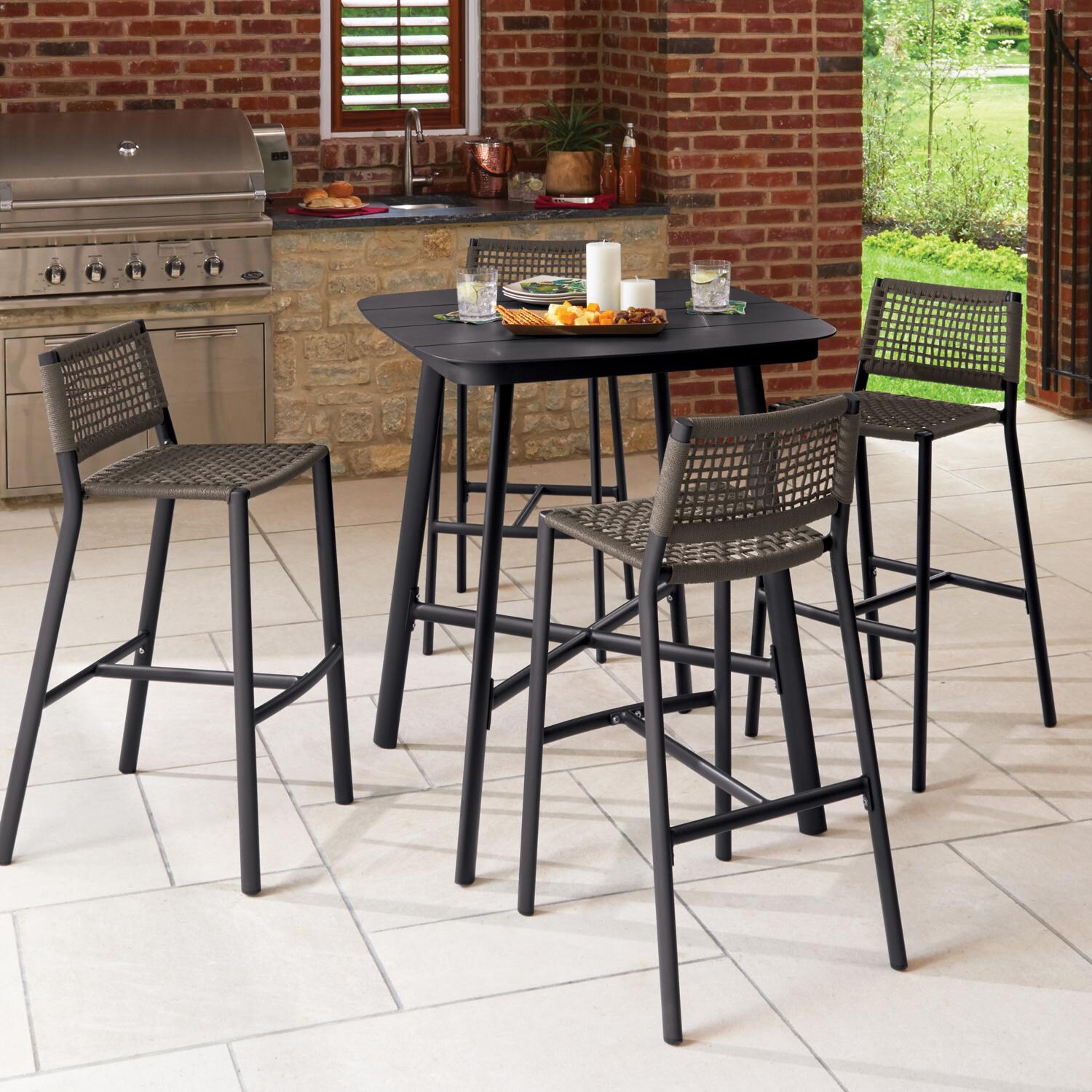 Oxford Garden Eiland 36 Inch Carbon Aluminum Bar Table By Oxford Garden - Outdoor Kitchen thumbnail