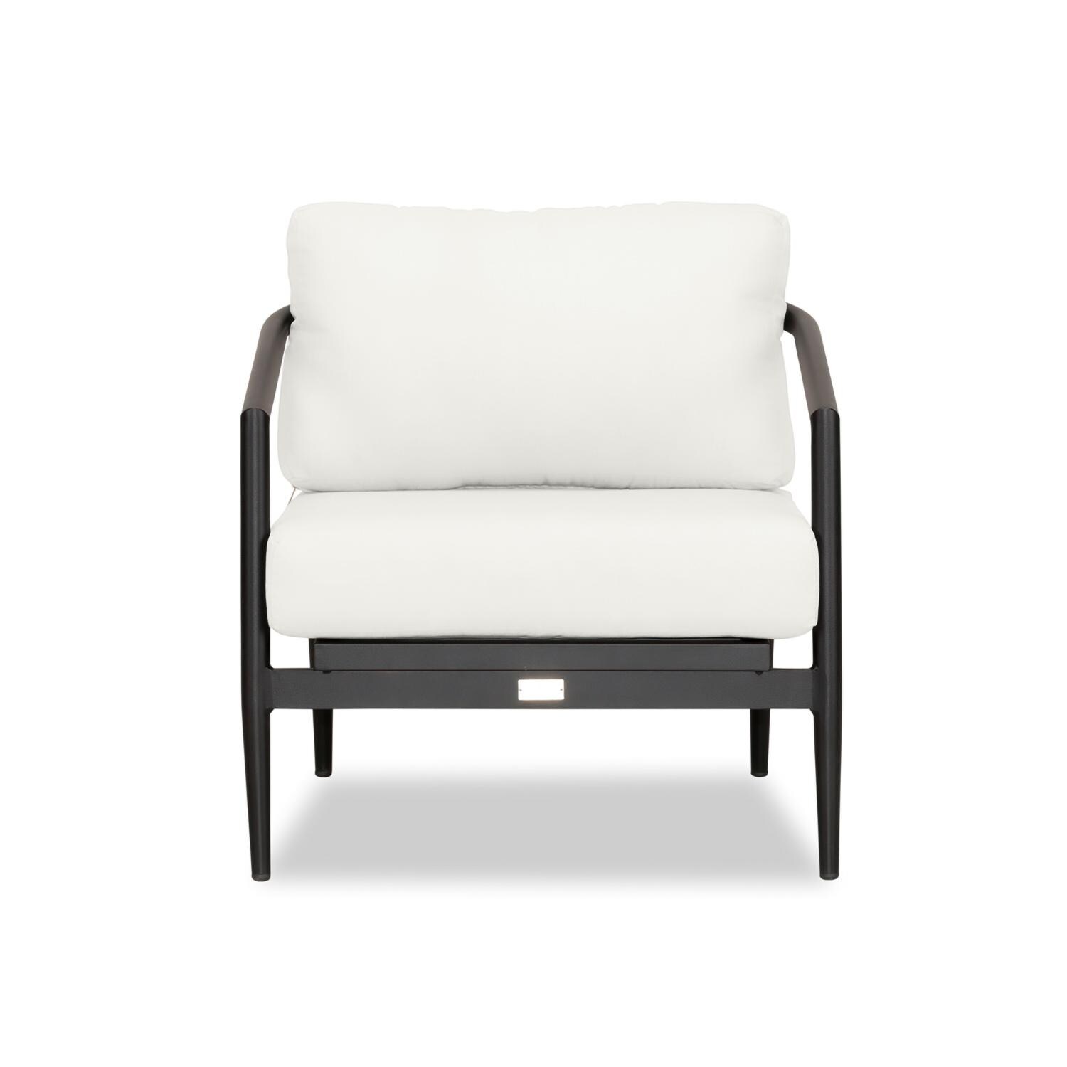 Midnight Cove Aluminum Club Chair in Black/Canvas Natural by Lakeview Outdoor Designs