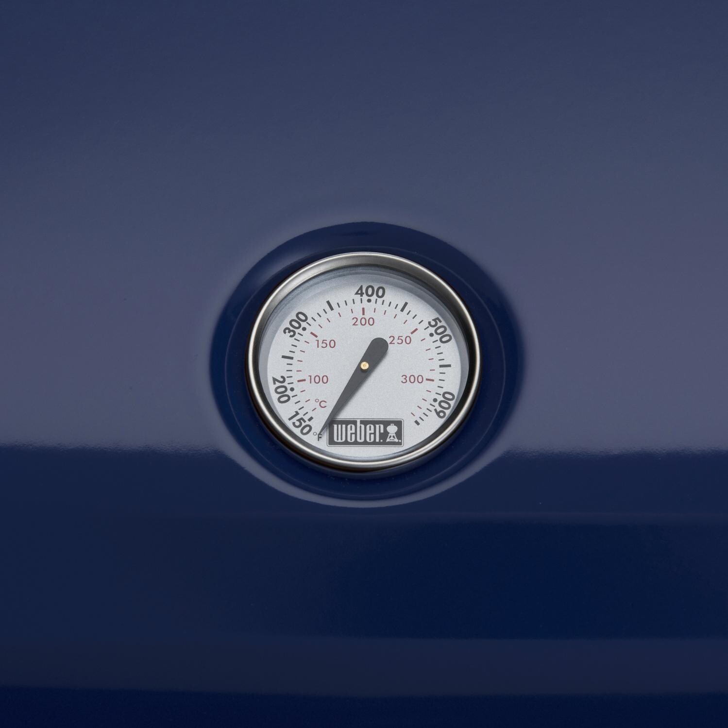 Weber 92300901 Deep Ocean Blue Lumin Portable 1560 Watt Electric Grill - Temperature Gauge - Detail thumbnail
