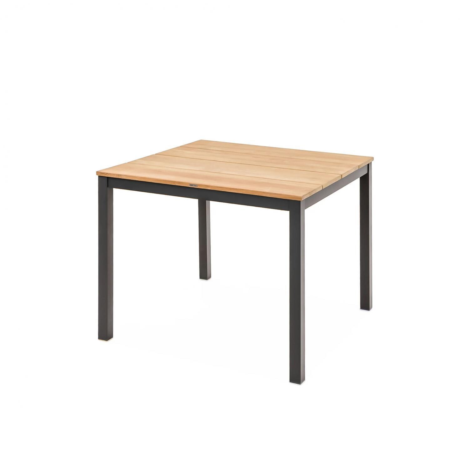 Teak + Table Barbados 40 Inch Square Dining Table in Asteroid - White Background thumbnail