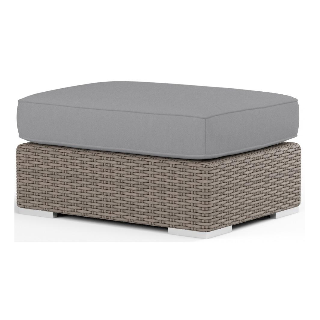 Coronado Wicker Ottoman in Driftwood/Canvas Granite by Sunset West