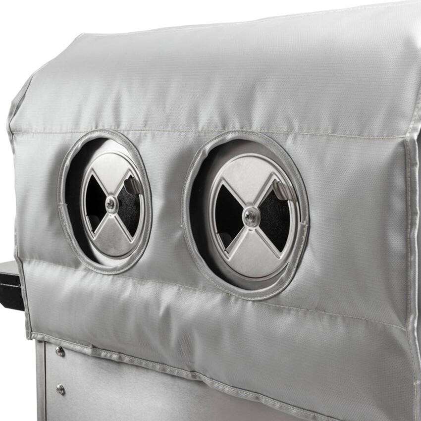 Camp Chef PG36BLKSB Grill Blanket for Woodwind Pro 36 - Shown on Grill Angled View - White Background thumbnail