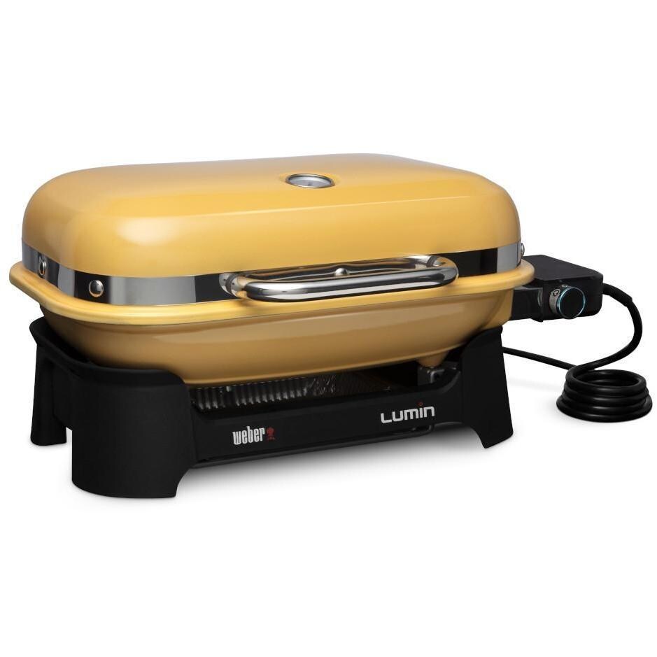 Weber 91280901 Golden Yellow Lumin Compact Portable 1560 Watt Electric Grill - Left Side - White Background thumbnail