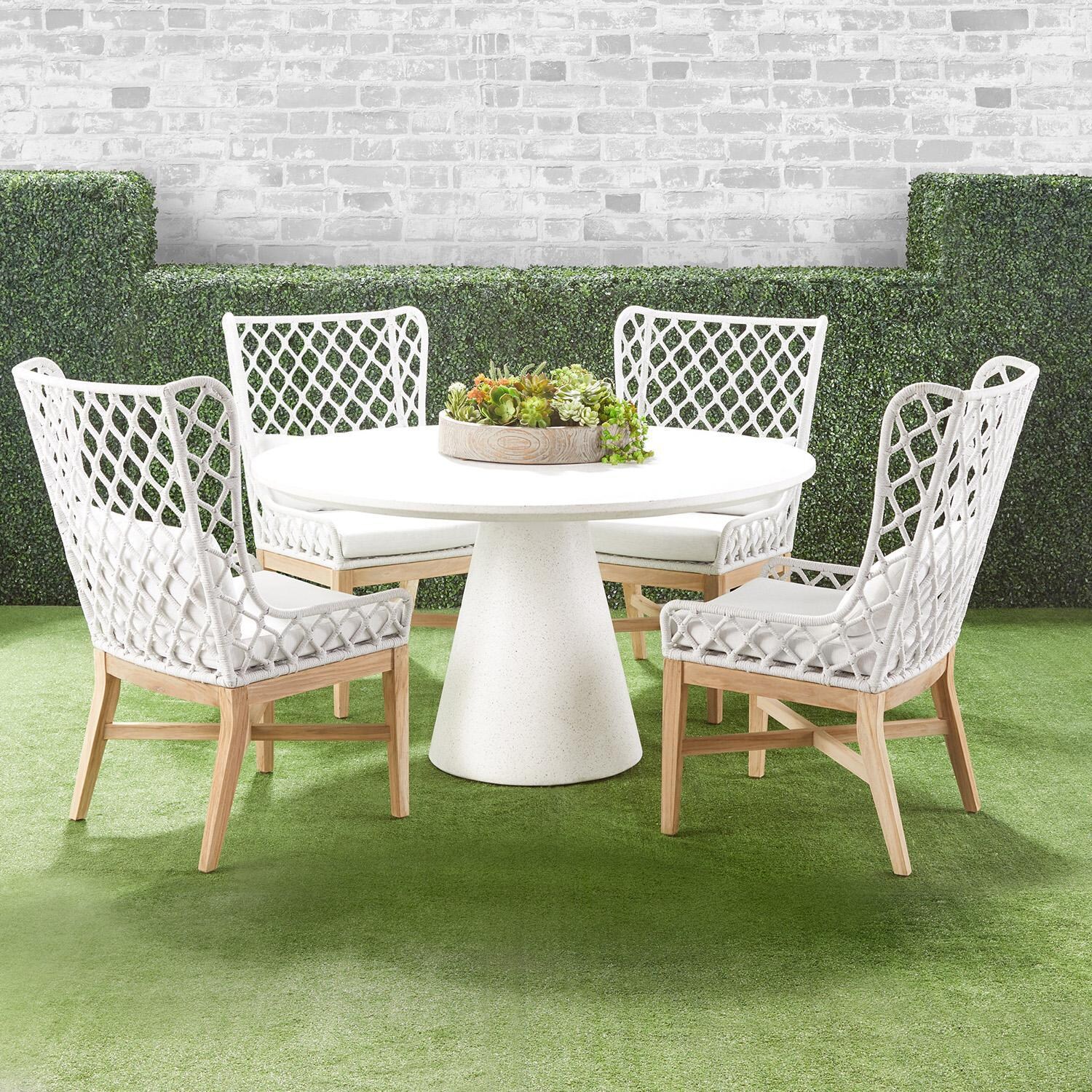 Lakeview Costa Brook Woven Rope Dining Wing Chair in White Speckle - With Dining Set thumbnail