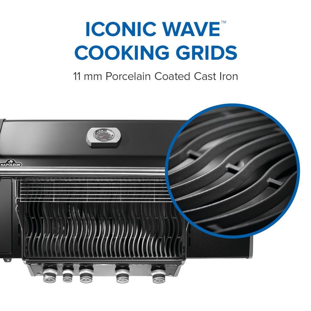 Napoleon RP525SIBNK-2 Rogue PRO 525 4-Burner Natural Gas Grill w/ Infrared Side Burner - Black - RP525SIBNK-2 - Cooking Grids - Detail thumbnail