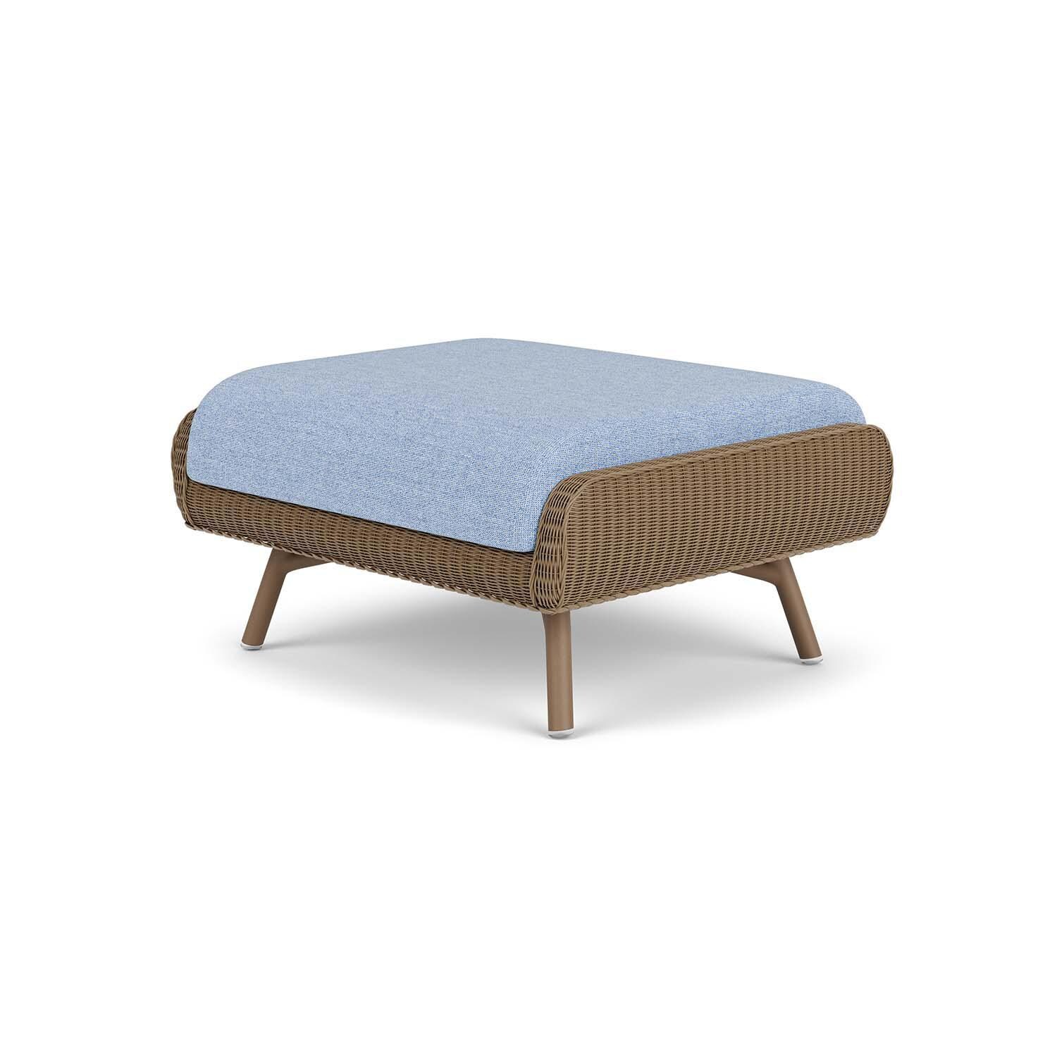 Lloyd Flanders Essence Ottoman W/Demo Skyway Fabric - Fawn Finish - Back Right thumbnail