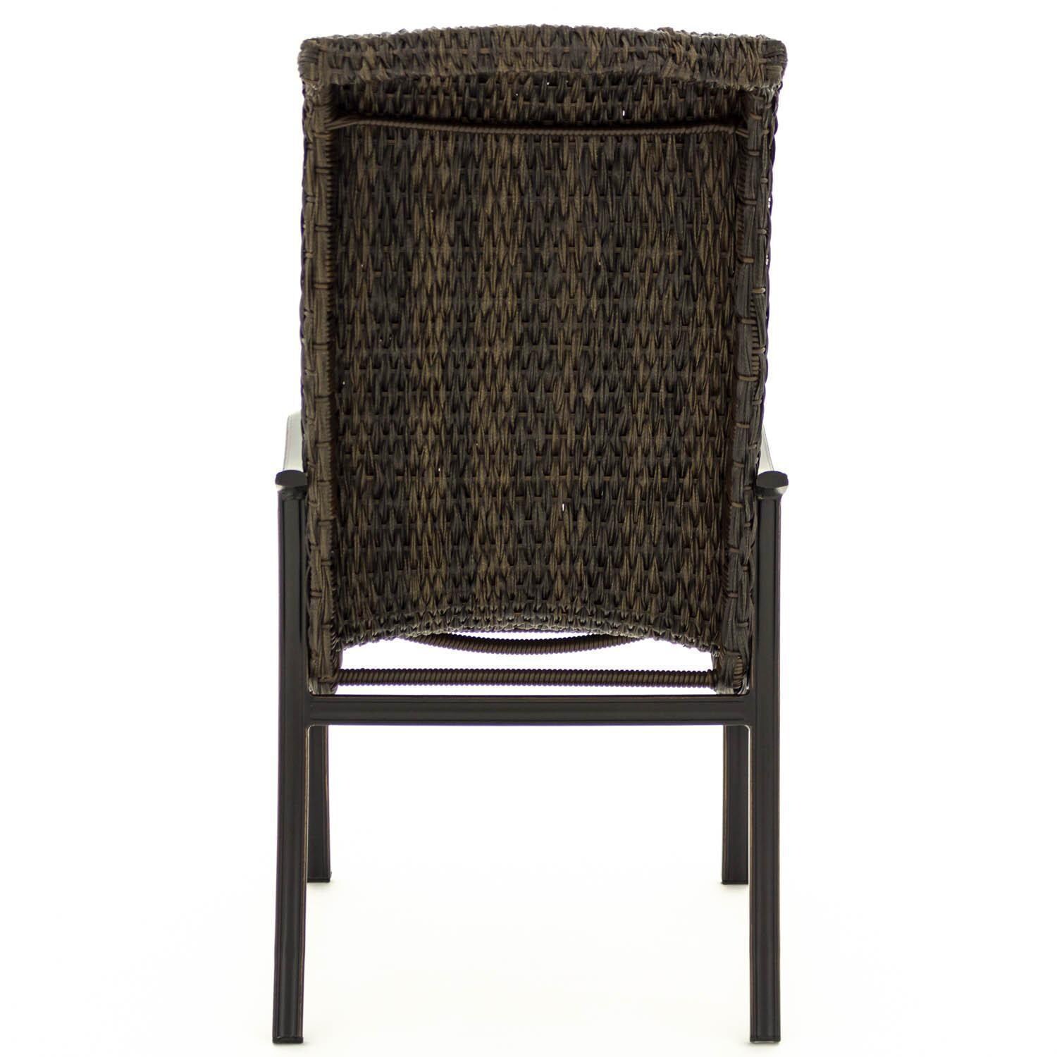 Du Monde Banana Leaf Wicker Patio Dining Chair - Back View thumbnail