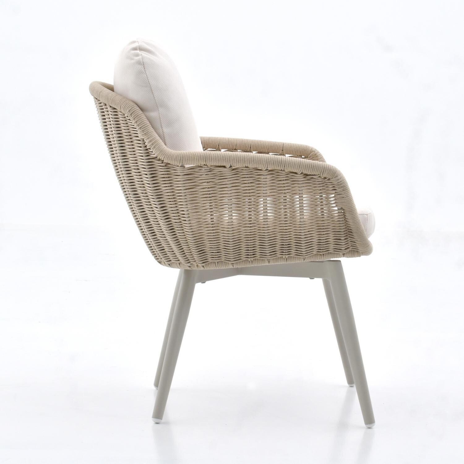 Lakeview Outdoor Designs LV-359-5 Avery Island 5 Pc Aluminum Dining Set in Gray By Lakeview - Chair Side - White Background thumbnail