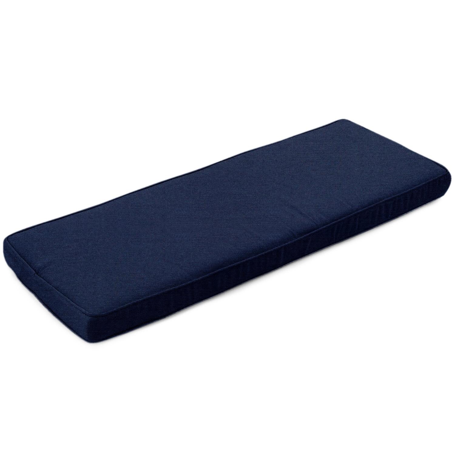 Sunbrella Canvas Navy Large Outdoor Replacement Bench Cushion W/ Piping By UltimatePatio.com thumbnail
