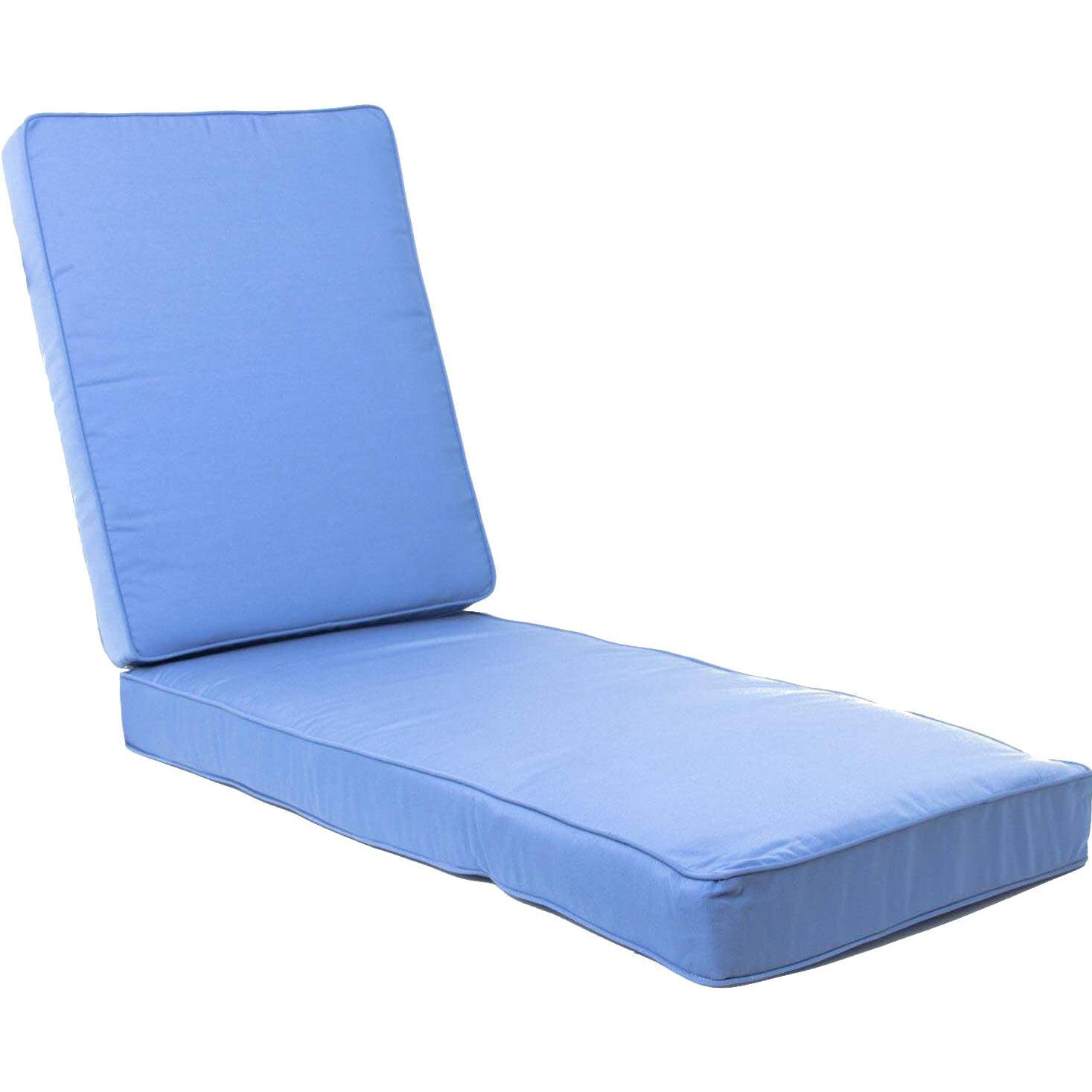 Sunbrella Canvas Capri Long Outdoor Replacement Chaise Lounge Cushion W/ Piping By BBQGuys Signature