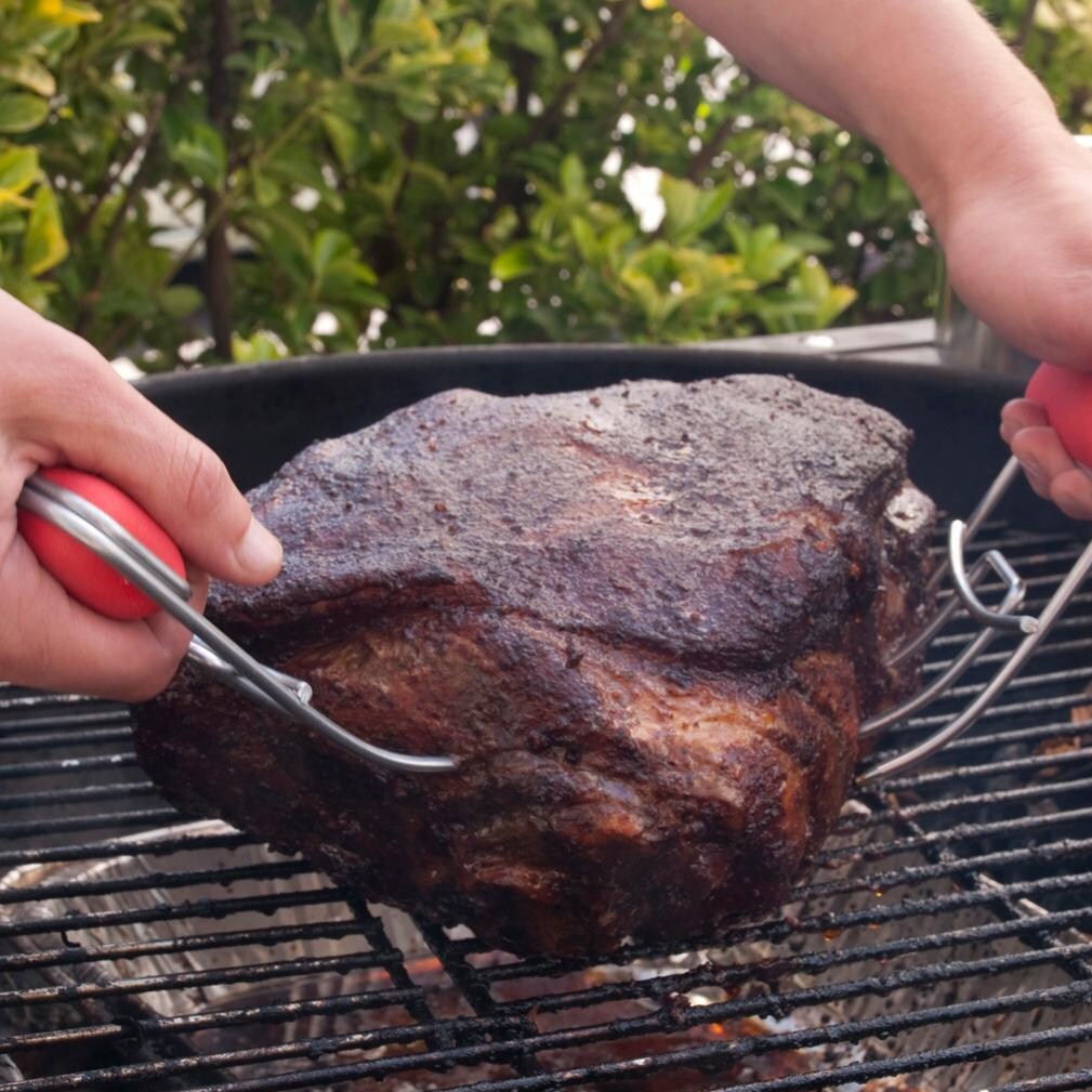 Charcoal Companion Color Time Stainless Steel Meat Claws - Shown Lifting Roast thumbnail