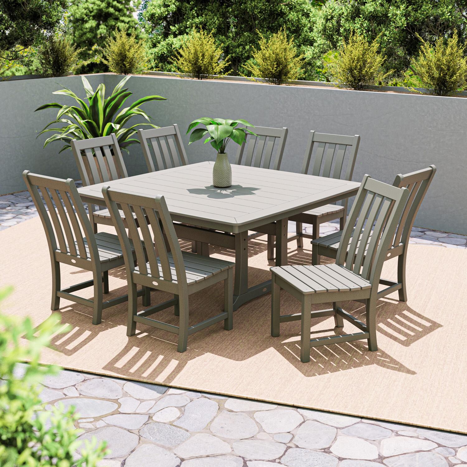 POLYWOOD PWS406-1-GY Vineyard 9-Piece Dining Set thumbnail