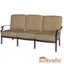 Bocage Cast Aluminum Patio Sofa W/ Sunbrella Heather Beige Cushions By Lakeview Outdoor Designs image