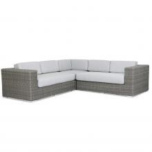 Emerald II 3 Piece Wicker Patio Sectional Set W/ Sunbrella Canvas Granite Cushions By Sunset West