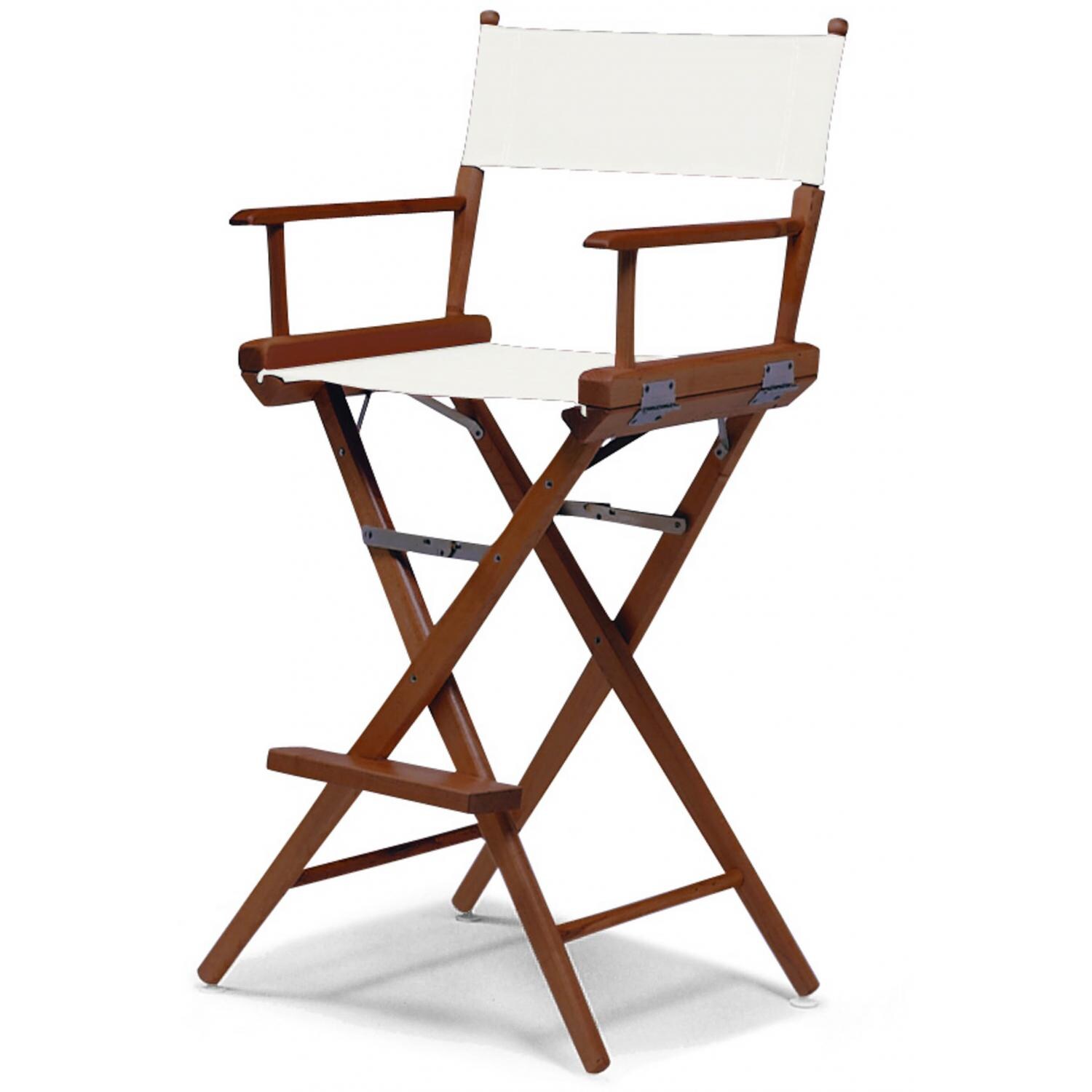 World Famous Bar Height Director Chair By Telescope Casual - Walnut/White