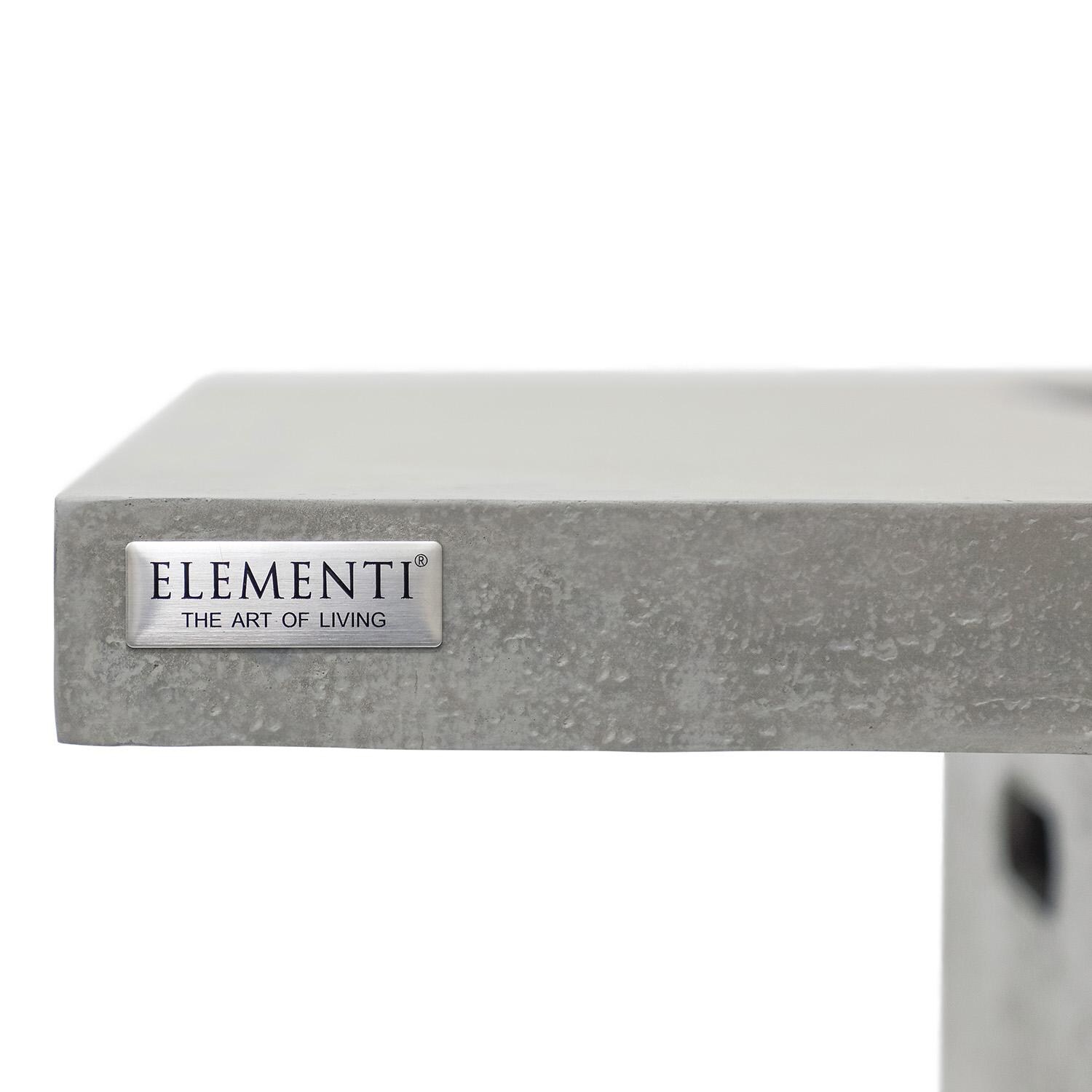 Elementi Birmingham 48-in Square Propane Dining Fire Table - Light Gray - Logo - Detail thumbnail