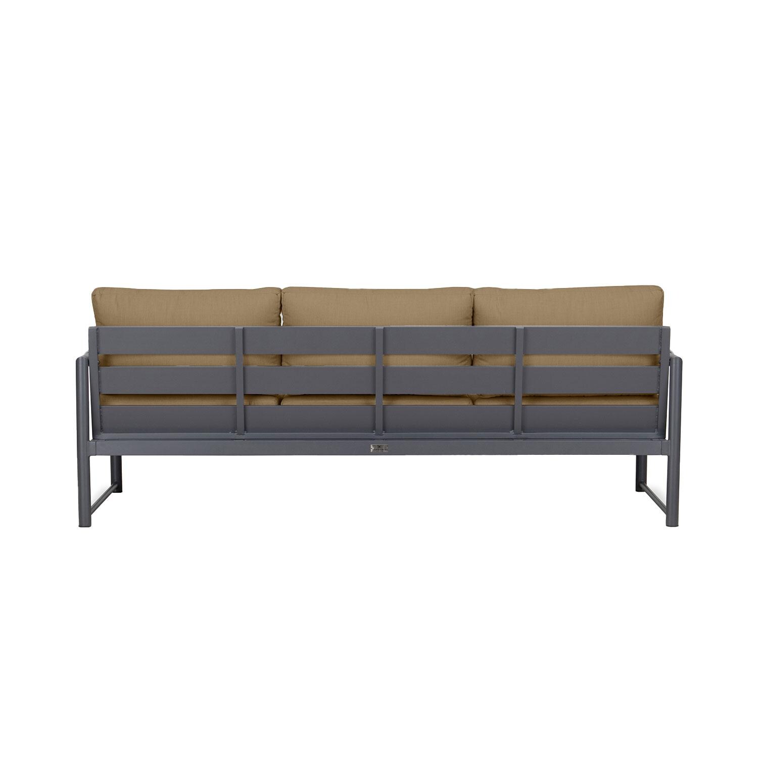 Lakeview AVEBAY-SL-PG-S-HB Avenue Bay Slate/Pebble Gray Sofa - Heather Beige - Rear View - White Background thumbnail