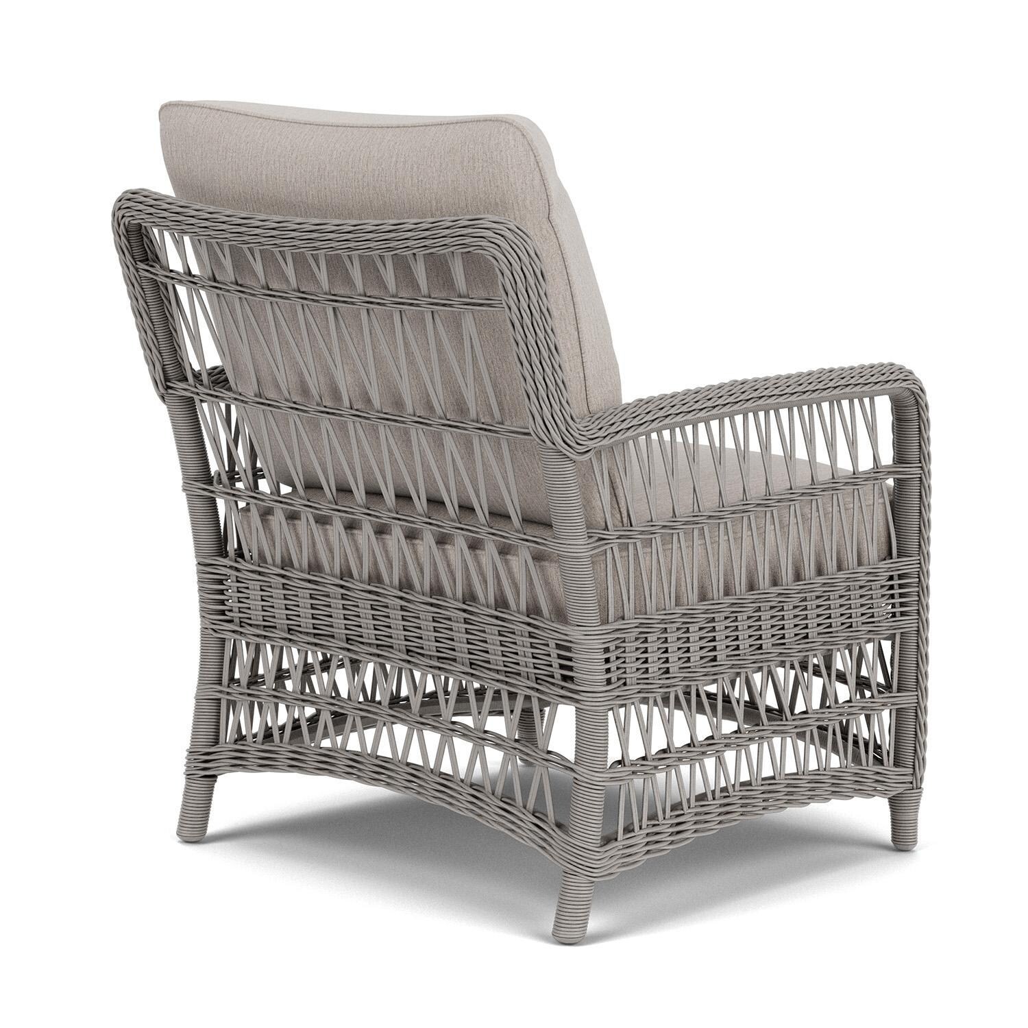 Lloyd Flanders Mackinac Lounge Chair in Putty Finish with Remy Cloud Fabric - Rear Right thumbnail