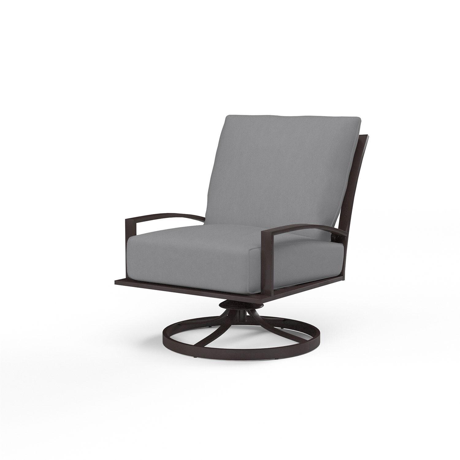 La Jolla Aluminum Patio Swivel Rocker Club in Canvas Granite w/ Self Welt By Sunset West - Display - White Background thumbnail