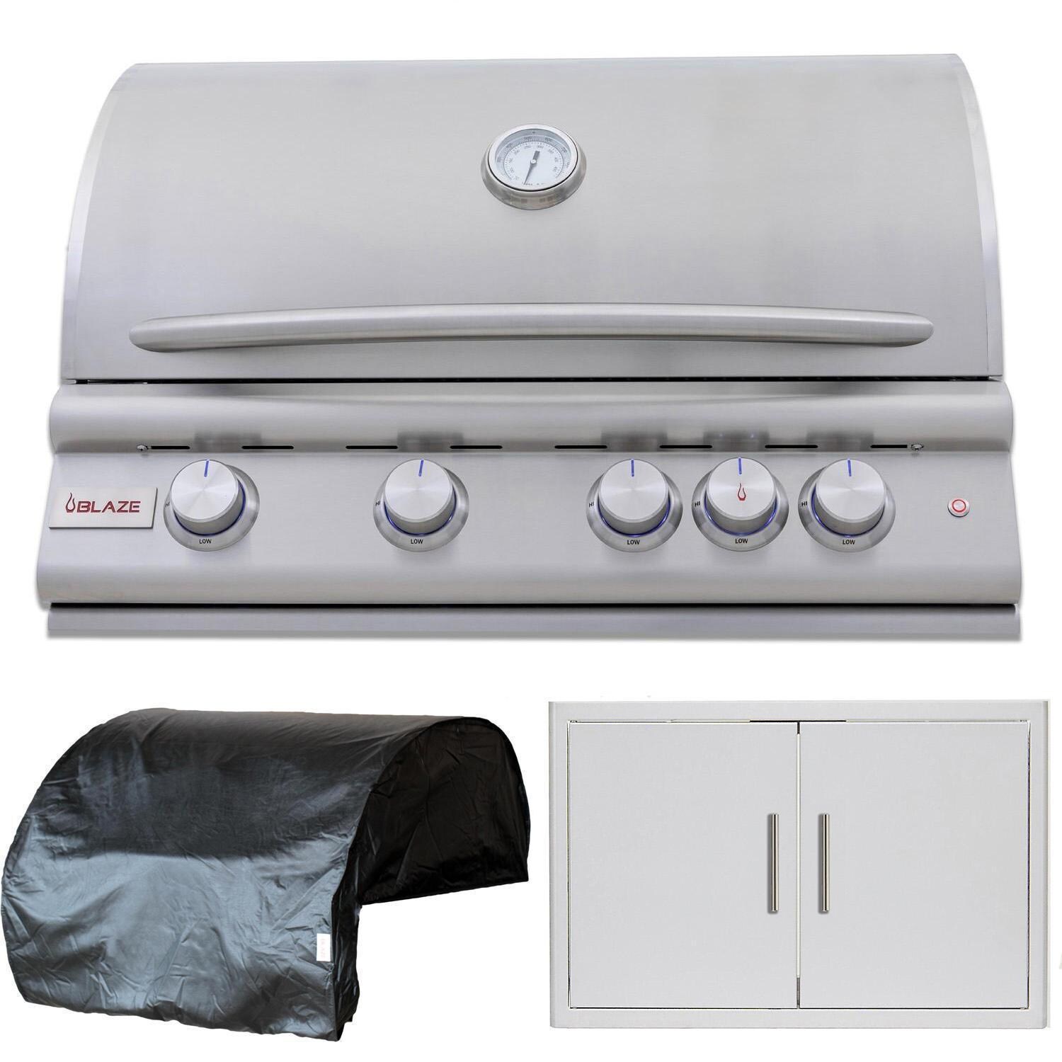 Blaze BLZ-4LTE3-NG Premium LTE+ 3-Piece 32-Inch Natural Gas Outdoor Kitchen Package - White Background thumbnail