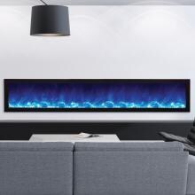 Amantii Panorama Series Slim 88-Inch Built-In Electric Fireplace - Indoor/Outdoor - BI-88-SLIM
