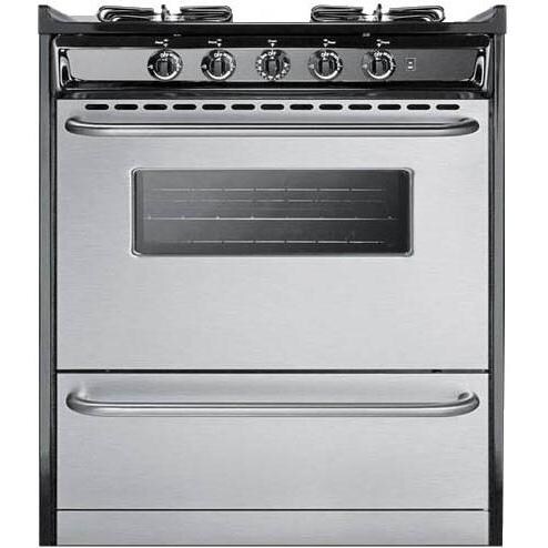 Summit Professional Series 30-Inch Freestanding Gas Range - Black - Front thumbnail