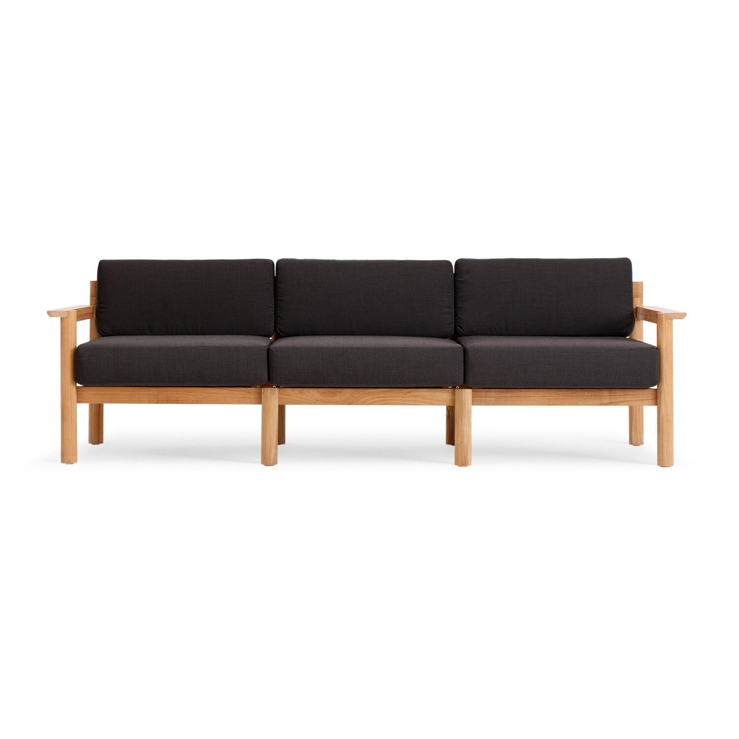 Neighbor HVN-SOFA-CO-2 Sofa W/ Teak Arms - Front View thumbnail